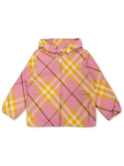 Kids Check Hooded Jacket Pink - BURBERRY - BALAAN 2