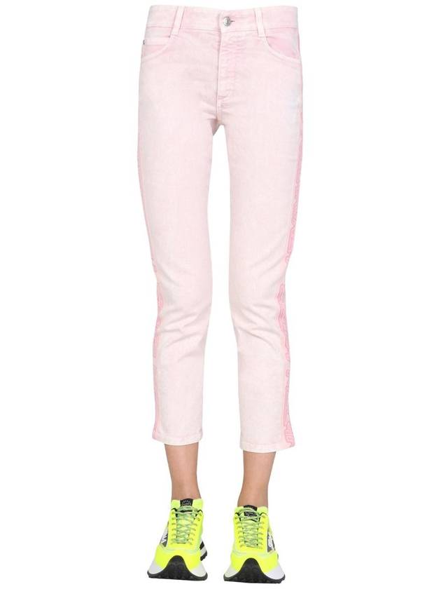 Women's Stretch Denim Straight Jeans Pink - STELLA MCCARTNEY - BALAAN 2