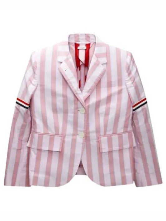 High armhole RWB arm banding striped jacket women - THOM BROWNE - BALAAN 1