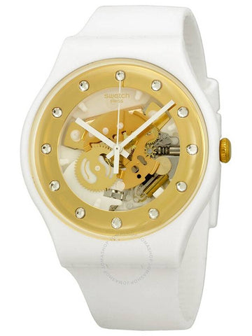 Swatch Originals Sunray Glam Skeleton Dial White Plastic Men's Watch SUOZ148 - SWATCH - BALAAN 1