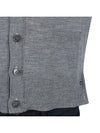 Men's Jersey Stitch V-Neck Cardigan Light Grey - THOM BROWNE - BALAAN 8