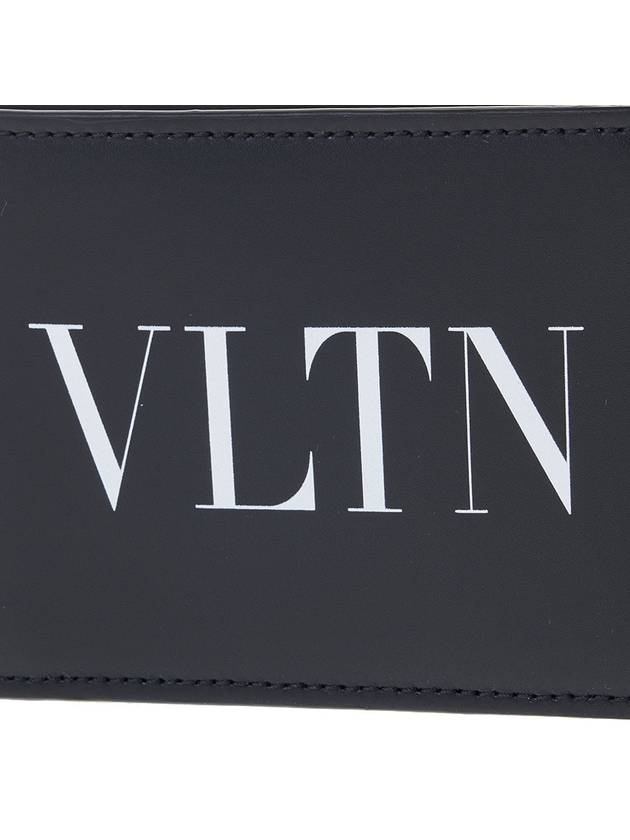 VLTN Logo Leather Half Wallet Black - VALENTINO - BALAAN 7