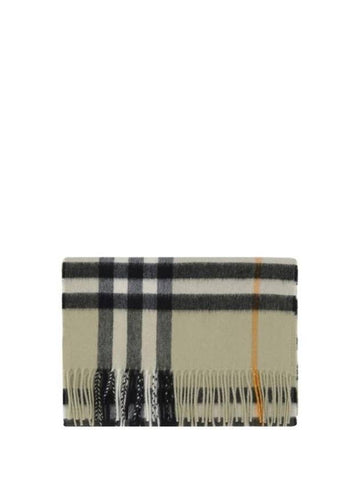 Check Cashmere Scarf Light Sage - BURBERRY - BALAAN 1