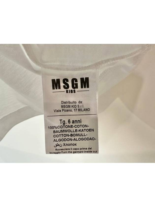 Kids Crop T Shirt F4MSJGTH210 White Girls 6 8 10A - MSGM - BALAAN 6