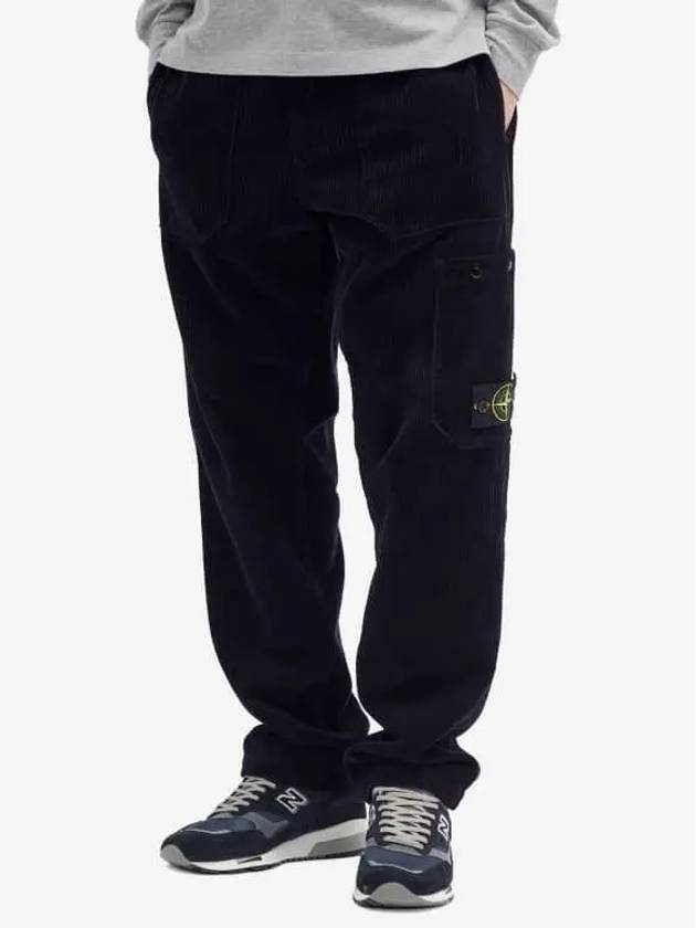 Corduroy Straight Pants Navy - STONE ISLAND - BALAAN 3