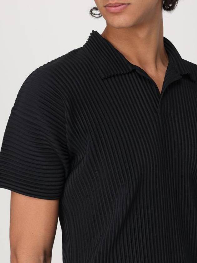 Basics Pleated Polo Shirt Black - ISSEY MIYAKE - BALAAN 6