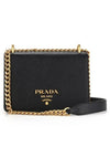 Saffiano Leather Chain Shoulder Bag Black - PRADA - BALAAN 2