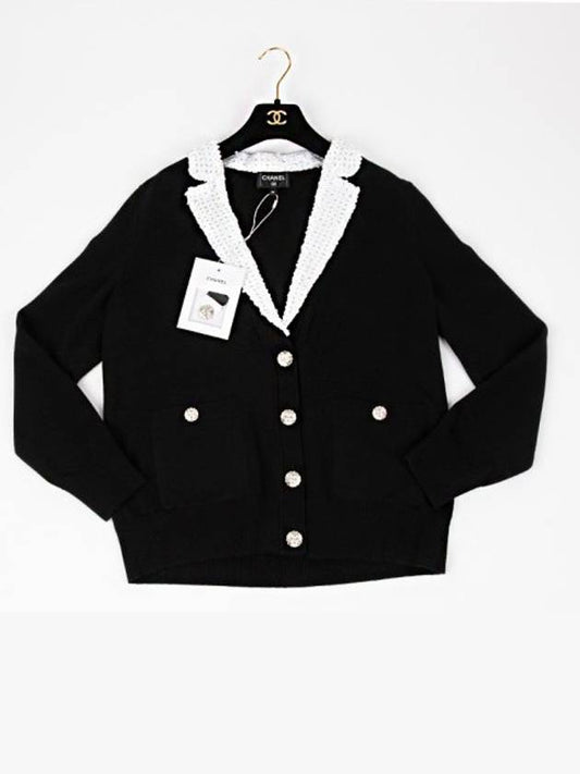 Cashmere Wool Sequin Cardigan Jacket Black P74171 - CHANEL - BALAAN 2