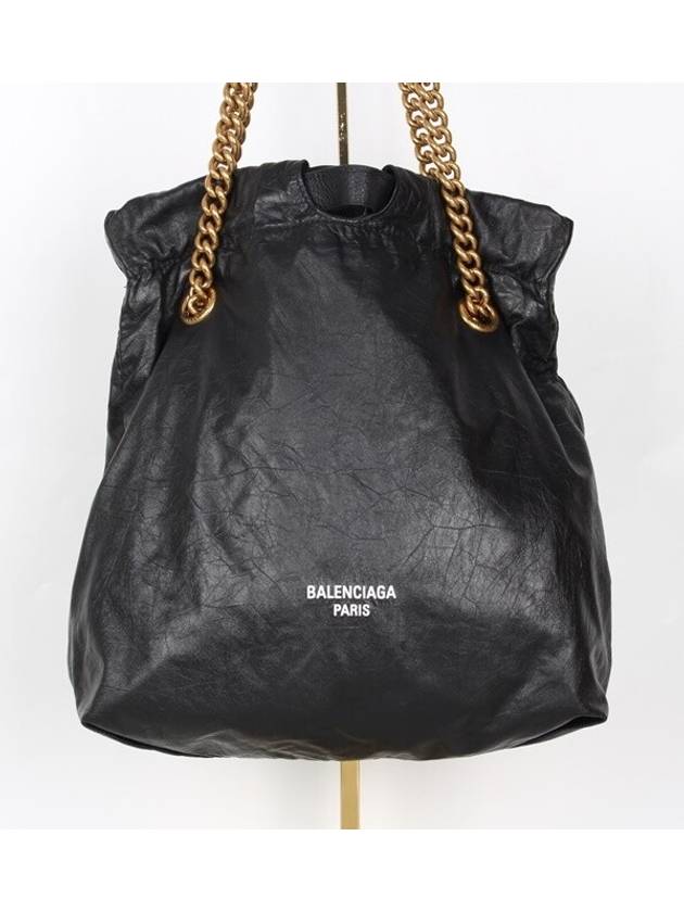 Crush Chain Tote Bag Black - BALENCIAGA - BALAAN 1