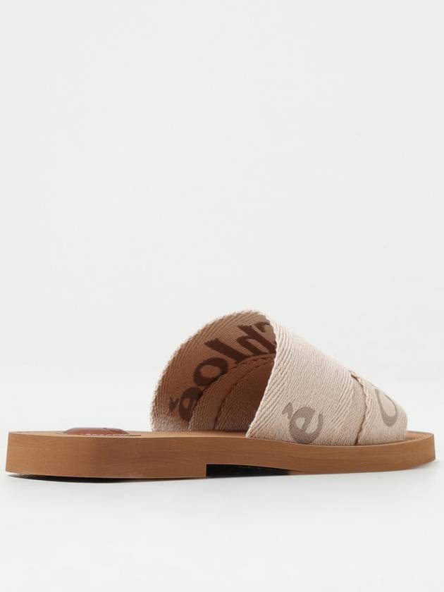 Chlo&eacute; Woody canvas slides with embroidered logo - CHLOE - BALAAN 3