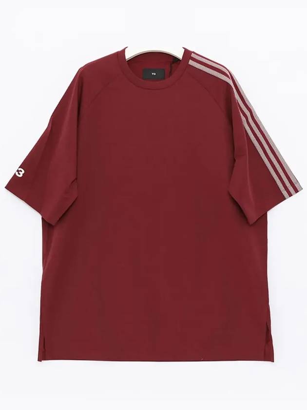 3 Stripe Short Sleeve T-Shirt Shadow Red - Y-3 - BALAAN 3