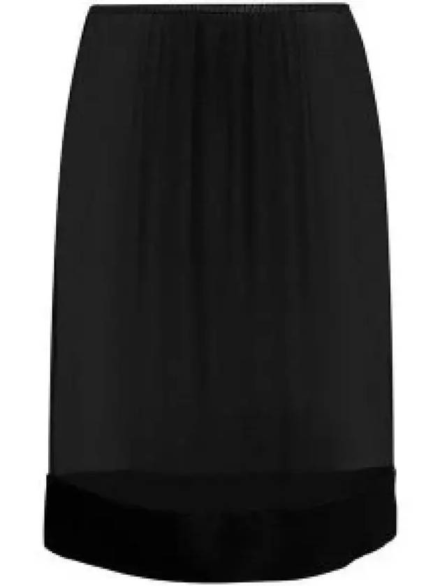 Semi Sheer Silk H-Line Skirt Black - SAINT LAURENT - BALAAN 2