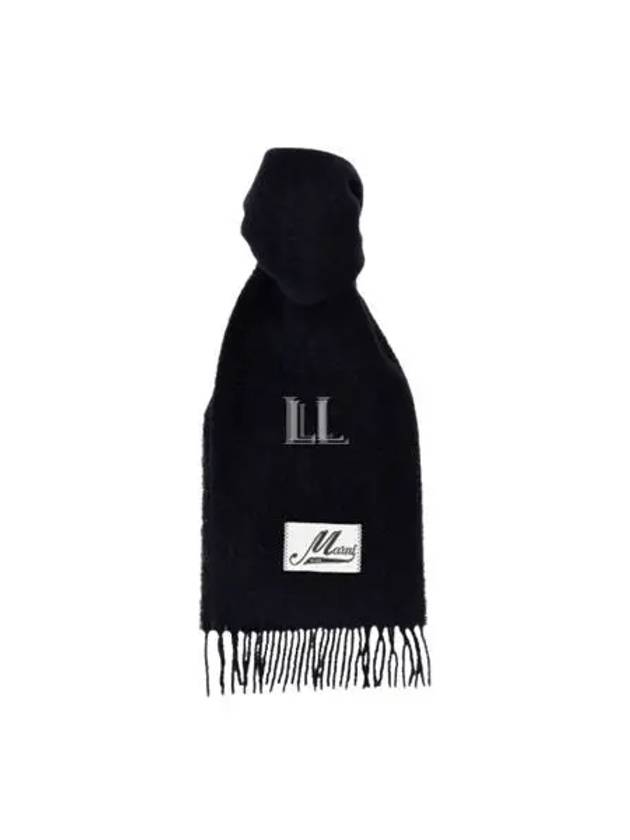 Logo Patch Knit Alpaca Muffler Black - MARNI - BALAAN 2