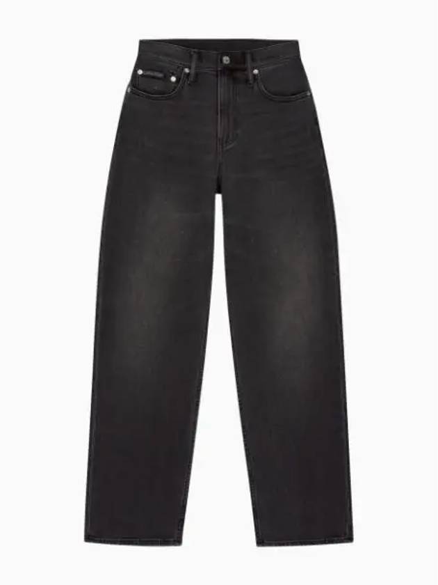 JEANS Women s High Rise Loose Fit Black Denim J225433 1BY - CALVIN KLEIN - BALAAN 2