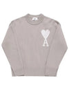 Big Heart Logo Wool Knit Top Light Beige - AMI - BALAAN 3