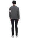 Men's Sustainable Classic Diagonal Wool Cardigan Medium Grey - THOM BROWNE - BALAAN 6