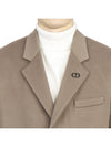 Logo Classic Cashmere Single Coat Brown - DIOR - BALAAN 8