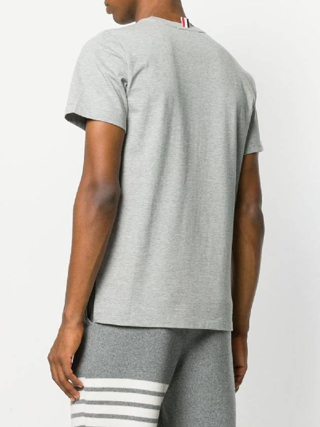 Men's Side Slit Relaxed Short Sleeve T-Shirt Light Grey - THOM BROWNE - BALAAN 4