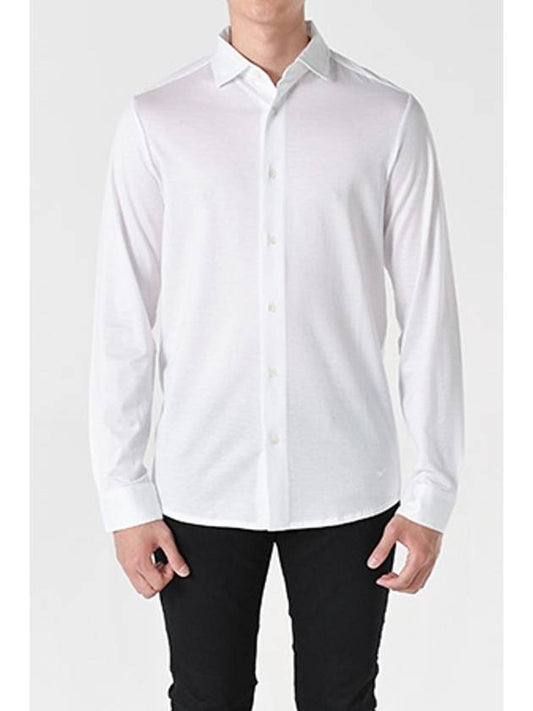 Men's Cotton Long Sleeve Shirt White - EMPORIO ARMANI - BALAAN 2