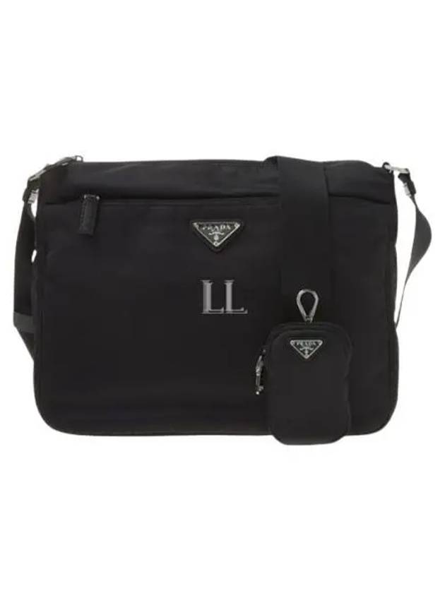 Triangle Logo Re-Nylon Pocket Cross Bag Black - PRADA - BALAAN 2