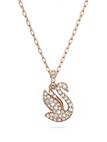 Iconic Swan Small Pendant Necklace Rose Gold - SWAROVSKI - BALAAN 1