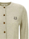 Bold Fox Head Patch Regular Cardigan Beige Melange - MAISON KITSUNE - BALAAN 5