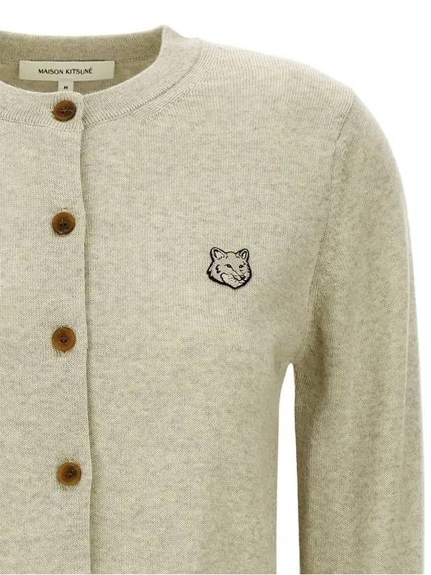 Bold Fox Head Patch Regular Cardigan Beige Melange - MAISON KITSUNE - BALAAN 5