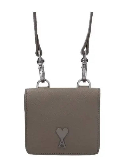 De Coeur strap cardholder taupe wallet - AMI - BALAAN 1