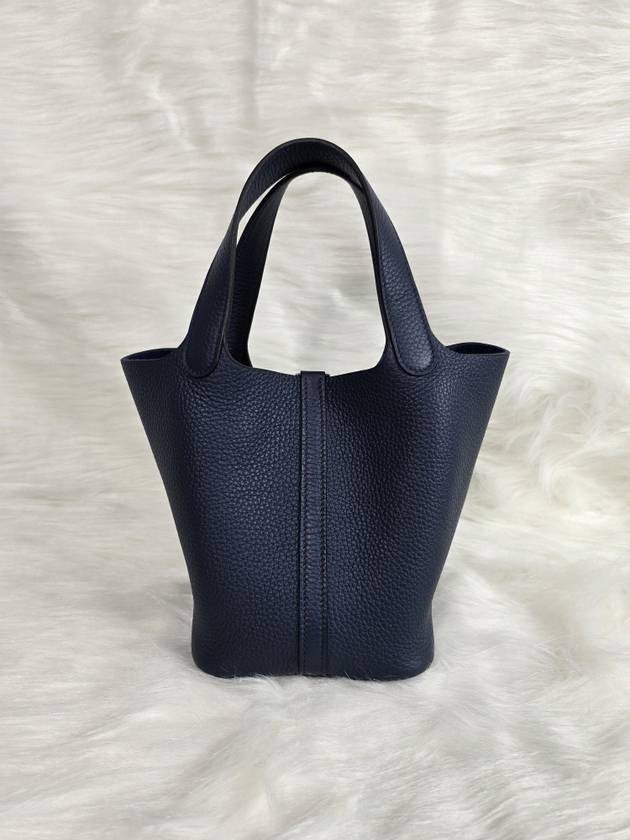 Picotin Lock 18 Tote Bag Navy - HERMES - BALAAN 4