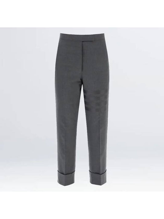 4 Bar Classic Backstrap Wool Straight Pants Dark Grey - THOM BROWNE - BALAAN 2