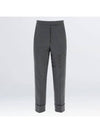 4 Bar Classic Backstrap Wool Straight Pants Dark Grey - THOM BROWNE - BALAAN 4