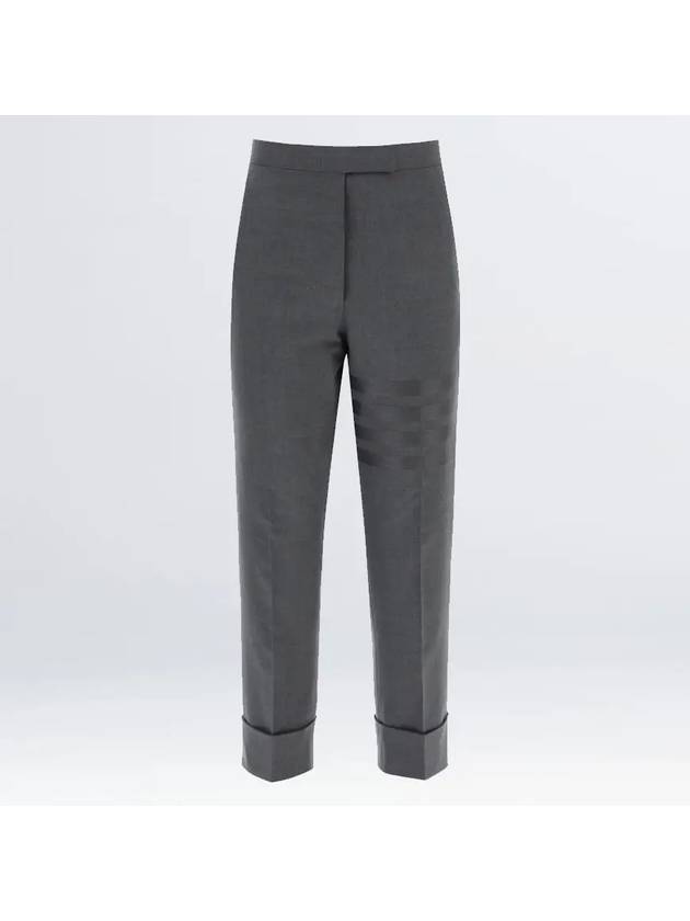 4 Bar Classic Backstrap Wool Straight Pants Dark Grey - THOM BROWNE - BALAAN 3