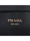 Double Belt Buckle Large Leather Handles Tote Bag Black - PRADA - BALAAN 8