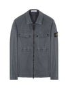 Brushed Organic Cotton Overshirt Jacket Dark Grey - STONE ISLAND - BALAAN 2