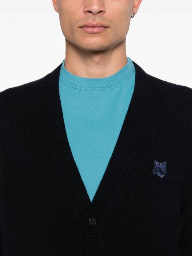 Bold Fox Head Patch Regular Lambswool Cardigan Navy - MAISON KITSUNE - BALAAN 5