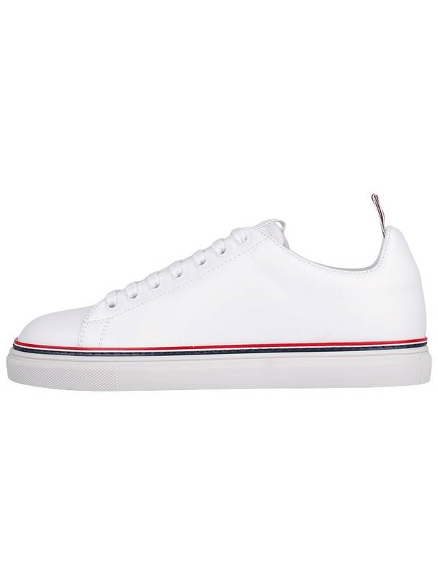 Tennis Vitello Calf Leather Low Top Sneakers White - THOM BROWNE - BALAAN 4