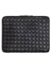 Classic Intrecciato Zipper Clutch Bag Black - BOTTEGA VENETA - BALAAN 2