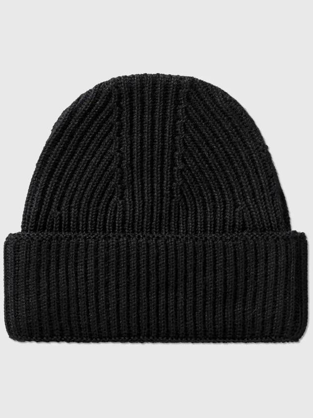 Maison Kitsune Fox Fox Head Patch Ribbed Beanie Hat Hat Black - MAISON KITSUNE - BALAAN 3