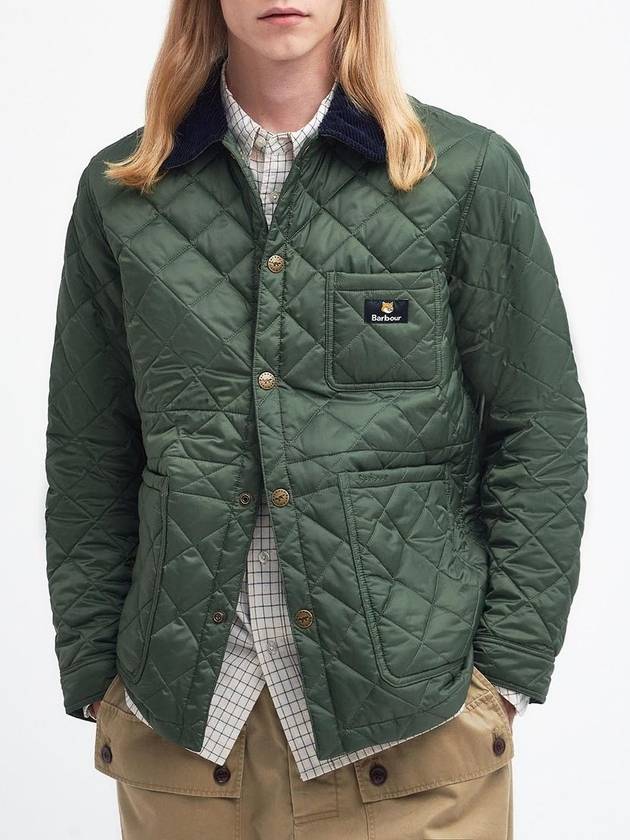 Kenning Quilting  Logo Patch Jacket Green - BARBOUR - BALAAN 3