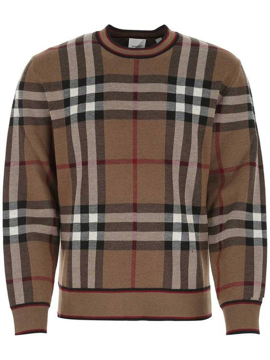 Check Wool Jacquard Sweater Brown - BURBERRY - BALAAN 1