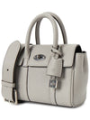 Bayswater Mini Heavy Grain Shoulder Bag Pale Grey - MULBERRY - BALAAN 3