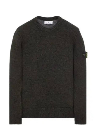 Loose Fit Crew Neck Wool Knit Top Black - STONE ISLAND - BALAAN 2