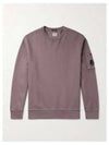 Fleece crew neck sweatshirt with diagonal lenses - CP COMPANY - BALAAN 2