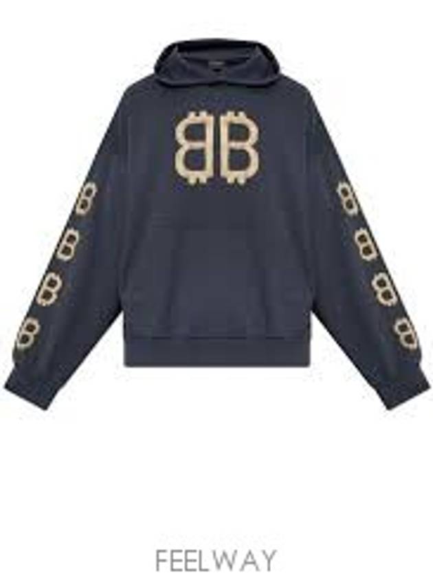 Crypto Medium Fit Hoodie Blue - BALENCIAGA - BALAAN 6