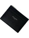 Embossed Leather Card Wallet Black - SAINT LAURENT - BALAAN 4