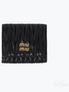 Matelasse Logo Nappa Leather Half Wallet Black - MIU MIU - BALAAN 2