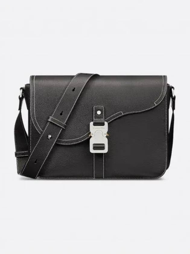 Saddle Grained Calfskin Messenger Bag Black - DIOR - BALAAN 2