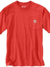 Pocket short sleeve t shirt fire red heather K87 R68 - CARHARTT - BALAAN 3