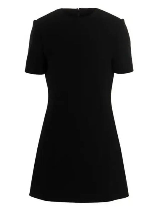 Double Sable Short Sleeve Short Dress Black - SAINT LAURENT - BALAAN 1