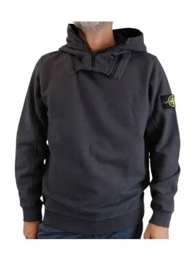 Wappen Patch Brushed Cotton Fleece Hoodie Charcoal - STONE ISLAND - BALAAN 2